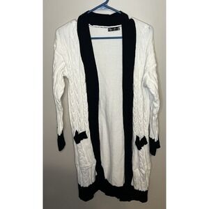 Pretty Garden Women's Black And White Cardigan Size Small